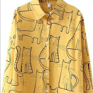 Cat lover’s button up shirt
